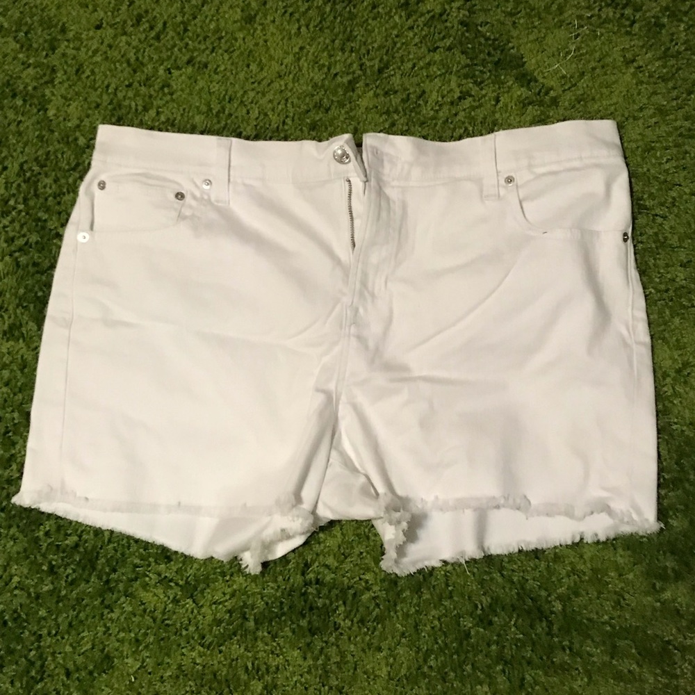 White denim shorts